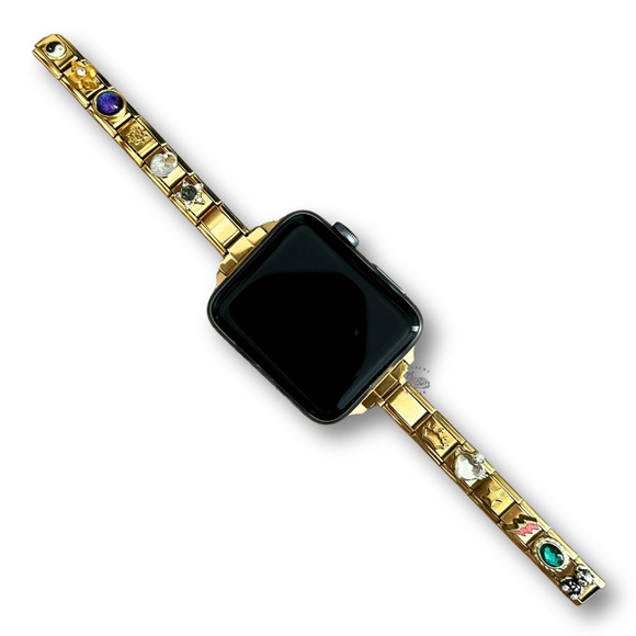 Italian Charm Bracelet Band Compatible with Smart Watch Vintage Style Gold - Picture 1 of 6